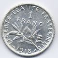 Франция---1 франк 1918г.
