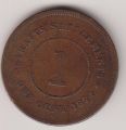 Стрейтс-Сетлментс---1 цент 1874г.